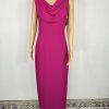 Onyx  Nite Maxi Chiffon Gown Size 8 Magenta Cowl Neck Sleeveless A line Dress