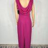 Onyx  Nite Maxi Chiffon Gown Size 8 Magenta Cowl Neck Sleeveless A line Dress