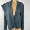 Anne Klein Rayon Blend 2PC Pants (14) Suit (12) Teal Striped Business Career