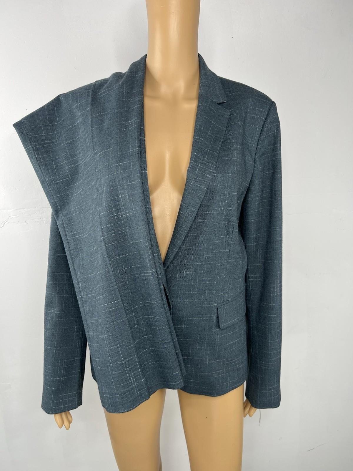 Anne Klein Rayon Blend 2PC Pants (14) Suit (12) Teal Striped Business Career