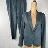 Anne Klein Rayon Blend 2PC Pants (14) Suit (12) Teal Striped Business Career