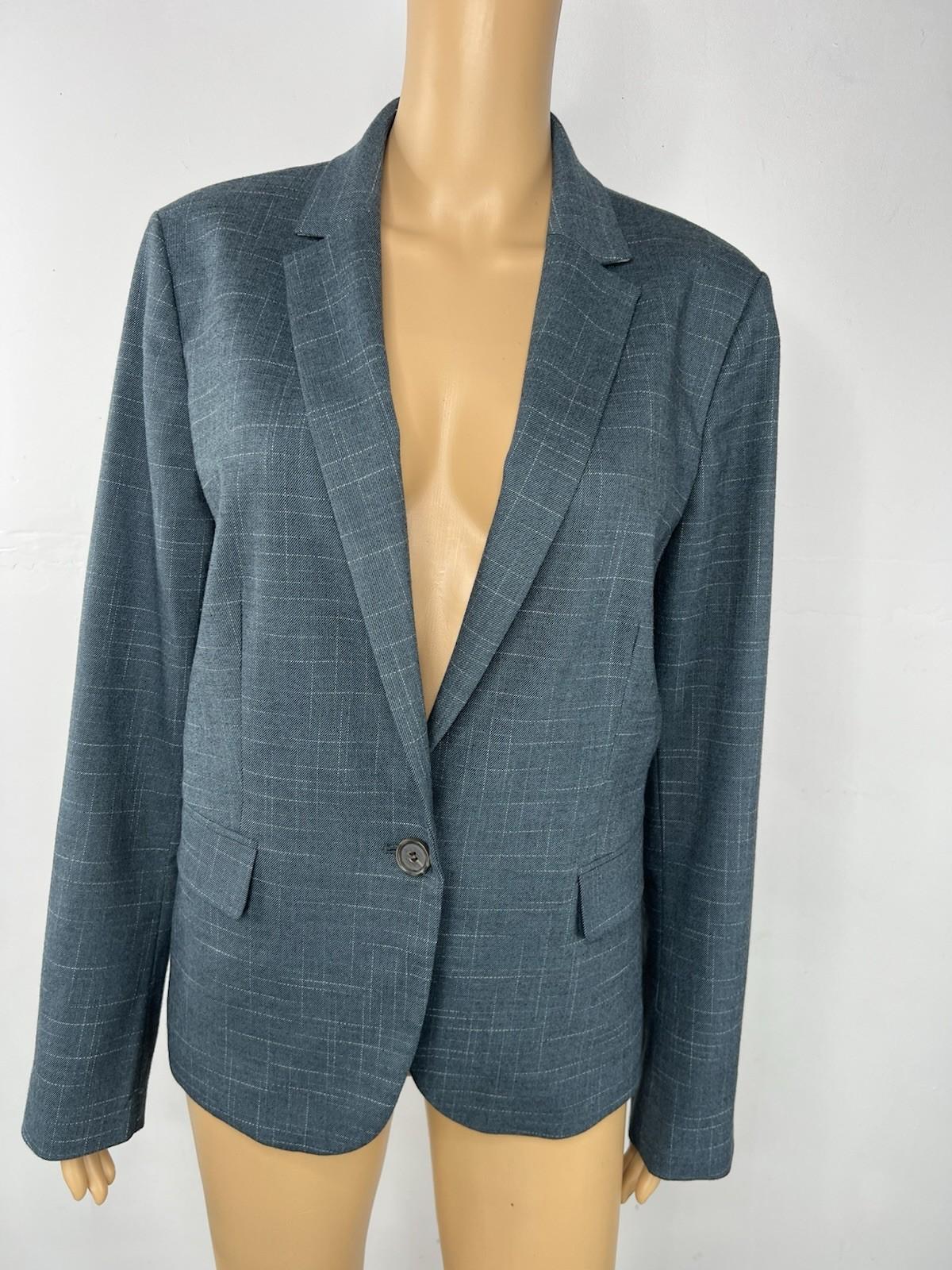 Anne Klein Rayon Blend 2PC Pants (14) Suit (12) Teal Striped Business Career