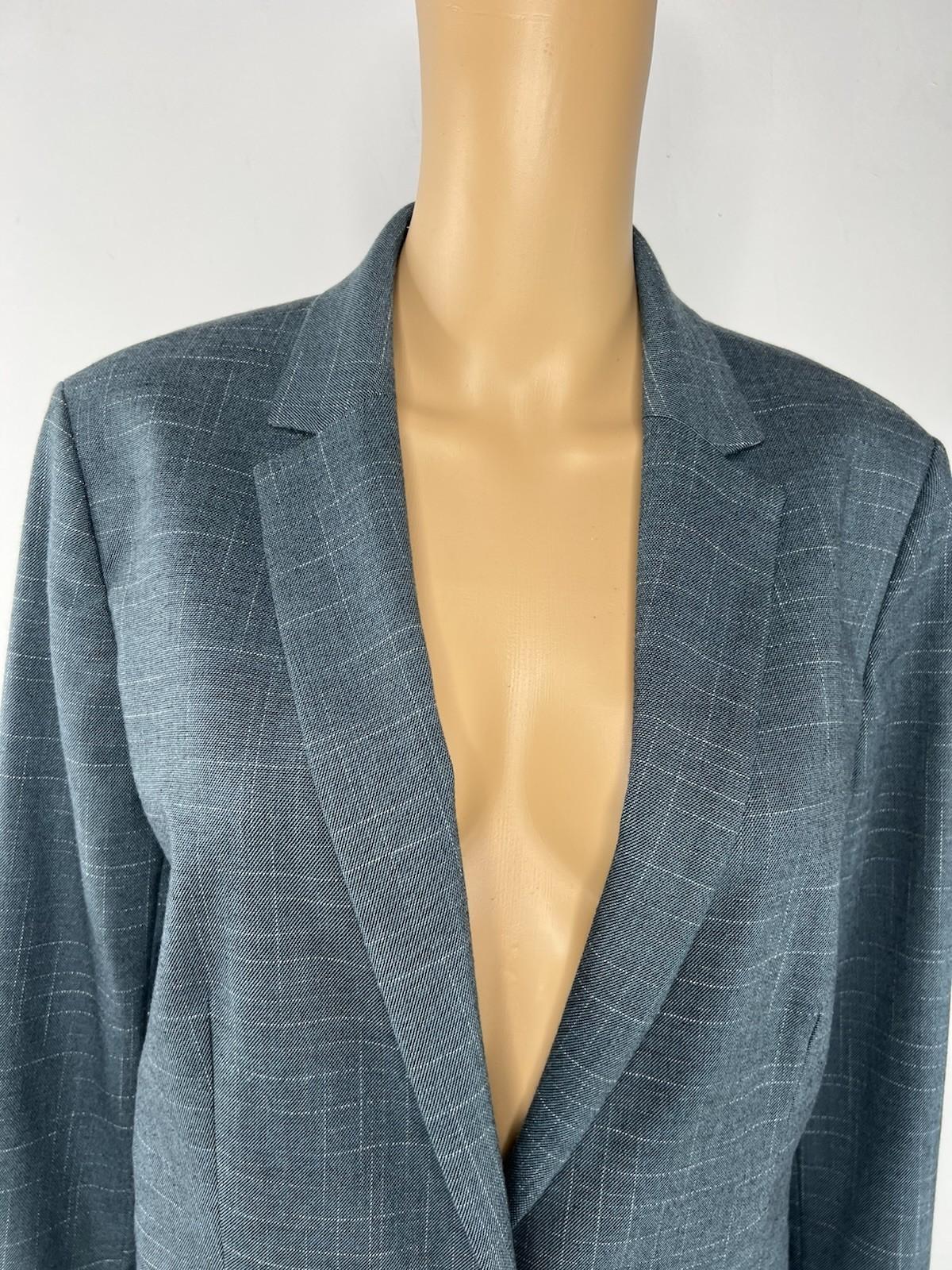 Anne Klein Rayon Blend 2PC Pants (14) Suit (12) Teal Striped Business Career