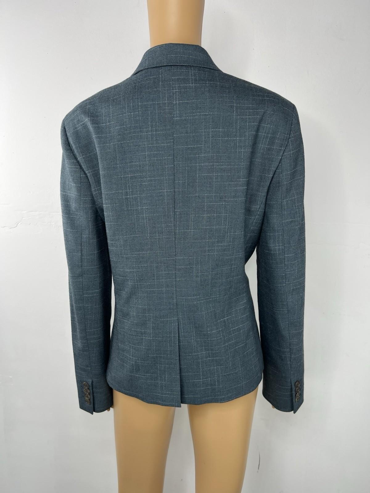 Anne Klein Rayon Blend 2PC Pants (14) Suit (12) Teal Striped Business Career