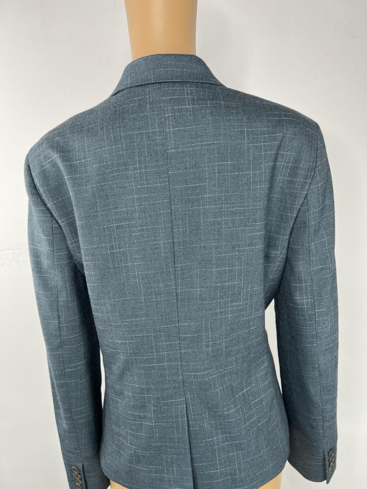 Anne Klein Rayon Blend 2PC Pants (14) Suit (12) Teal Striped Business Career