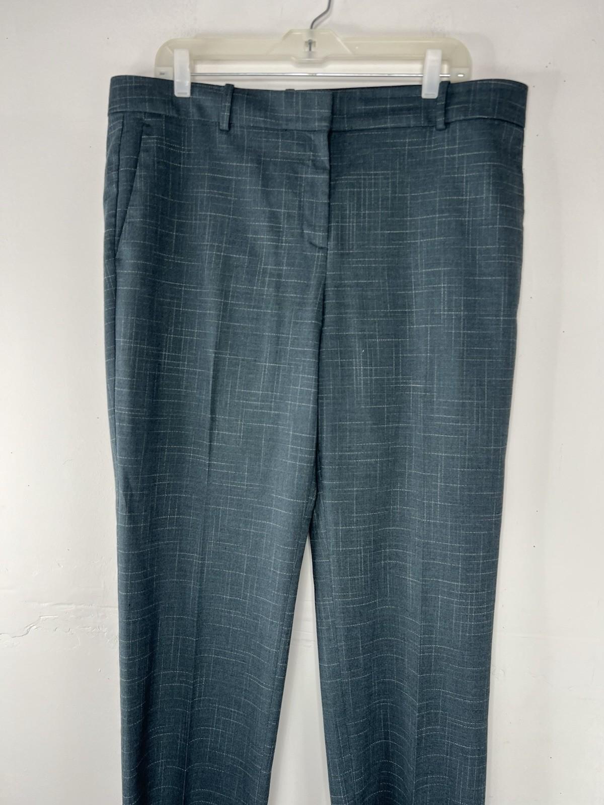 Anne Klein Rayon Blend 2PC Pants (14) Suit (12) Teal Striped Business Career