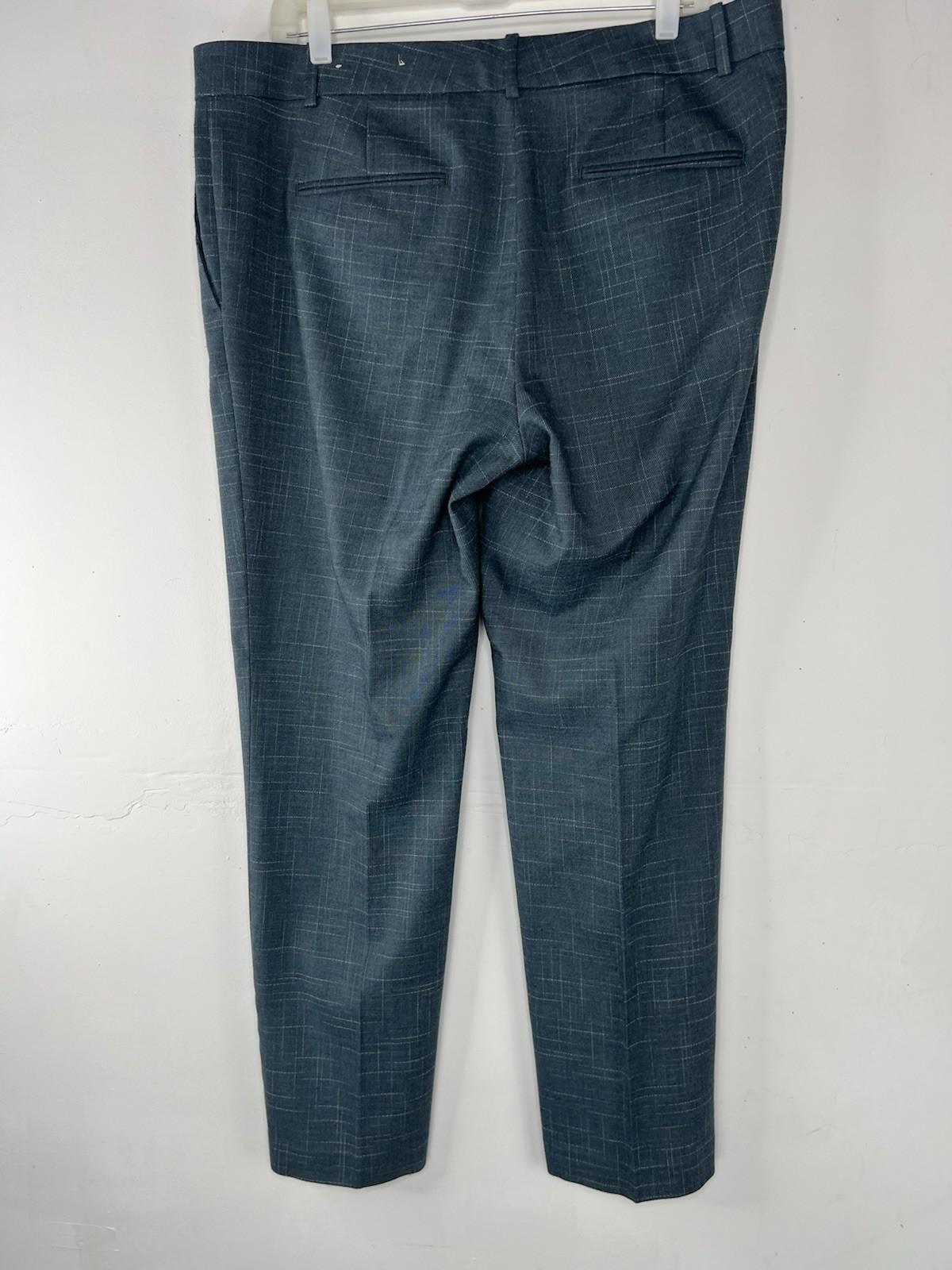 Anne Klein Rayon Blend 2PC Pants (14) Suit (12) Teal Striped Business Career