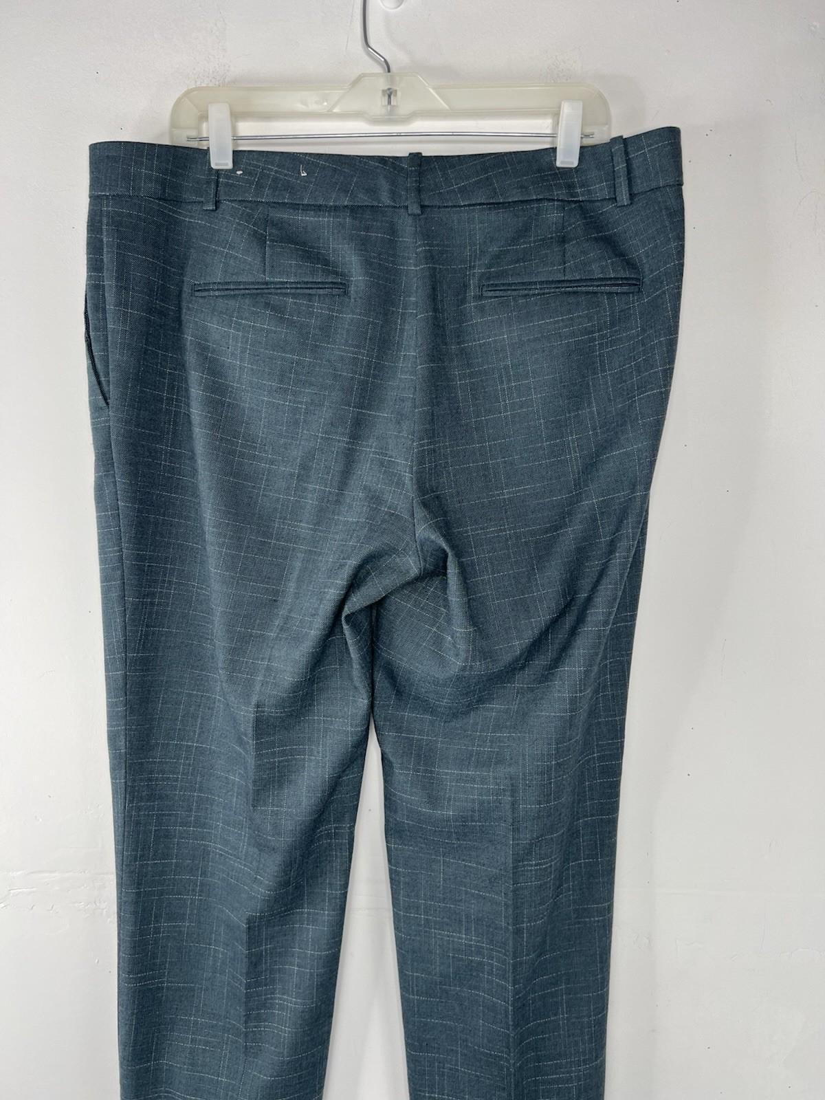 Anne Klein Rayon Blend 2PC Pants (14) Suit (12) Teal Striped Business Career