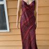 Michael Kors Silk Like Dress Size M Red Snakeskin Print Chain Slip Dress