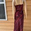 Michael Kors Silk Like Dress Size M Red Snakeskin Print Chain Slip Dress
