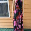 Phoebe Maxi Floral Dress Size 8 Multicolor Flowy Strappy Sleeves Pleated