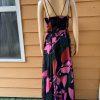 Phoebe Maxi Floral Dress Size 8 Multicolor Flowy Strappy Sleeves Pleated