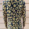 11 Honore Iris Ruch Mesh Long Sleeve Bodycon Dress Size 0 Animal Print Yellow