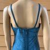 Sentimental NY Bodycon Bandage Dress L Turquoise Spaghetti Straps Deep V Neck