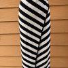 Gabrielle Union Knit Wrap Stretch Sweater Skirt Size M Black White Striped New