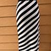 Gabrielle Union Knit Wrap Stretch Sweater Skirt Size M Black White Striped New