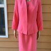 Kasper crepe coral dress size 10 suit size 8 timeless