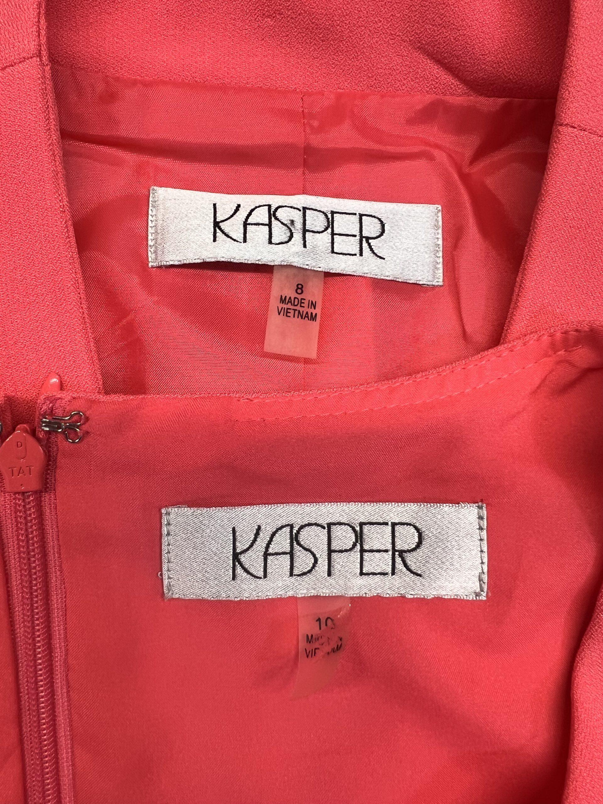 Kasper crepe coral dress size 10 suit size 8 timeless