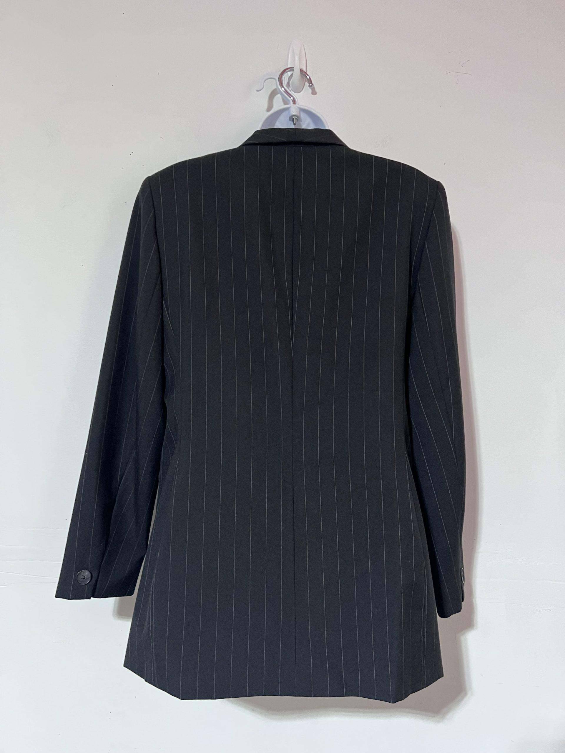 Jones New York 2PC Pleated Pant Suit Size 10 Black Striped Business