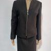 IMG_8213 Tahari ASL Skirt Suit Size 10 Black Metallic Cocktail