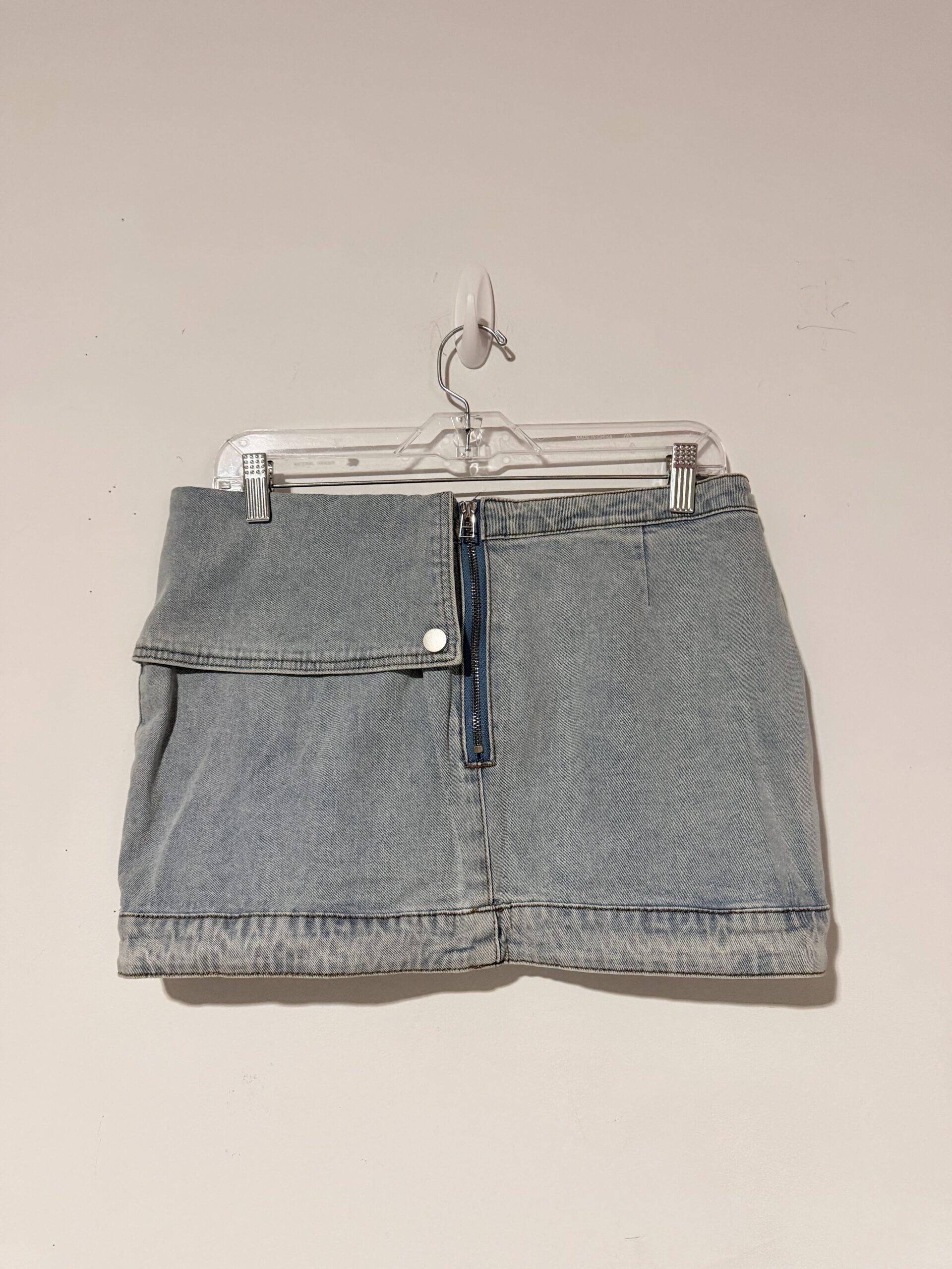Rehab Lab Wash Blue Mini Stretch Denim Skirt Size L