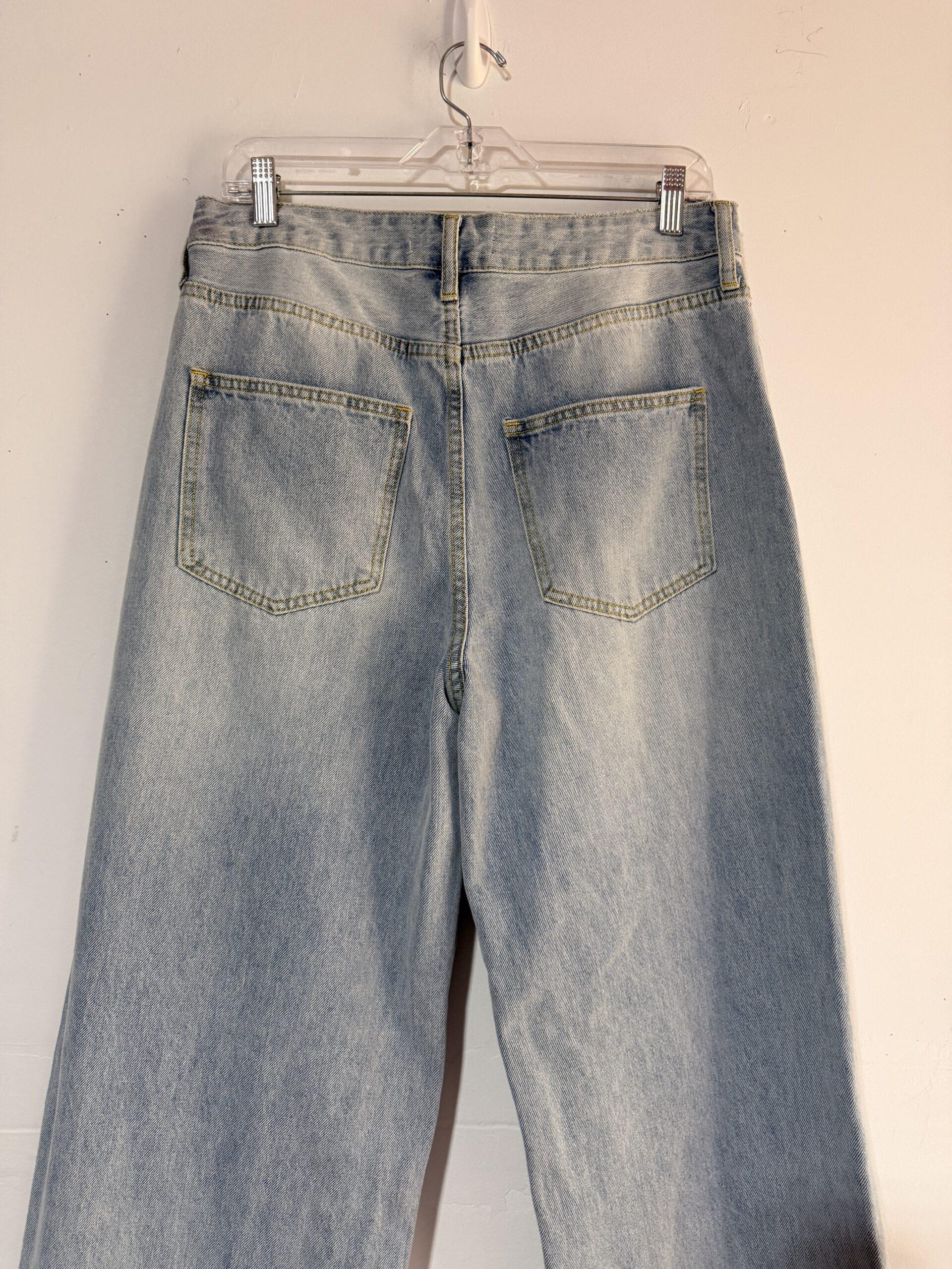 New Fashion Nova Wash Light Blue Wide Leg Denim Size 11/M