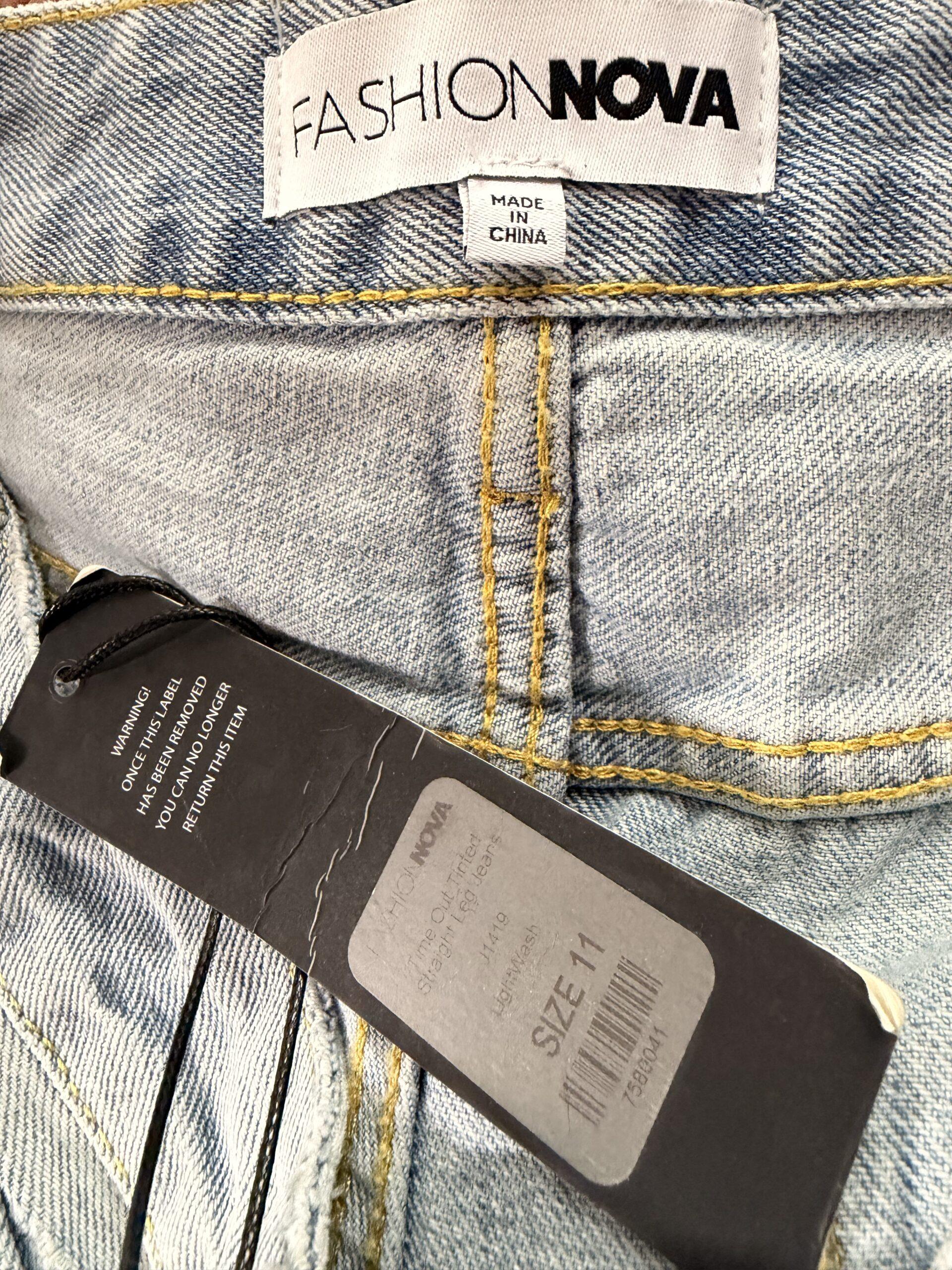 New Fashion Nova Wash Light Blue Wide Leg Denim Size 11/M