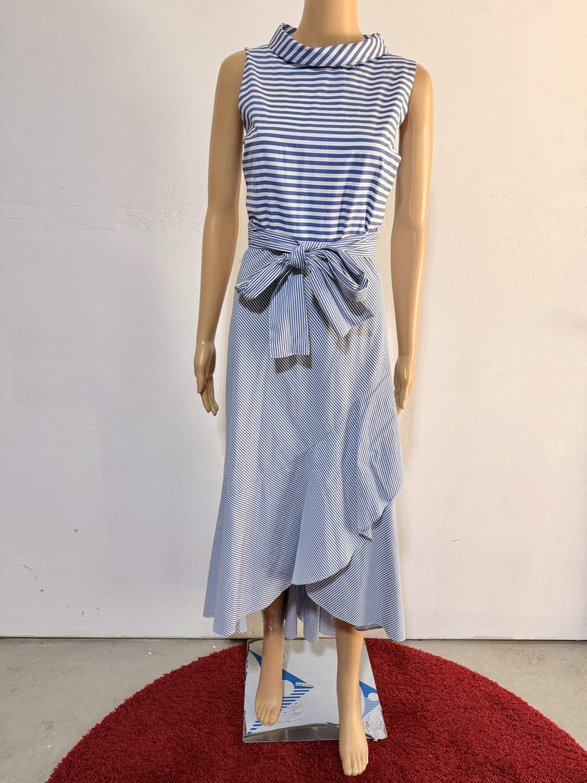 IMG_2762 New York & Company Cotton Dress Size 4 Maxi Striped Belted