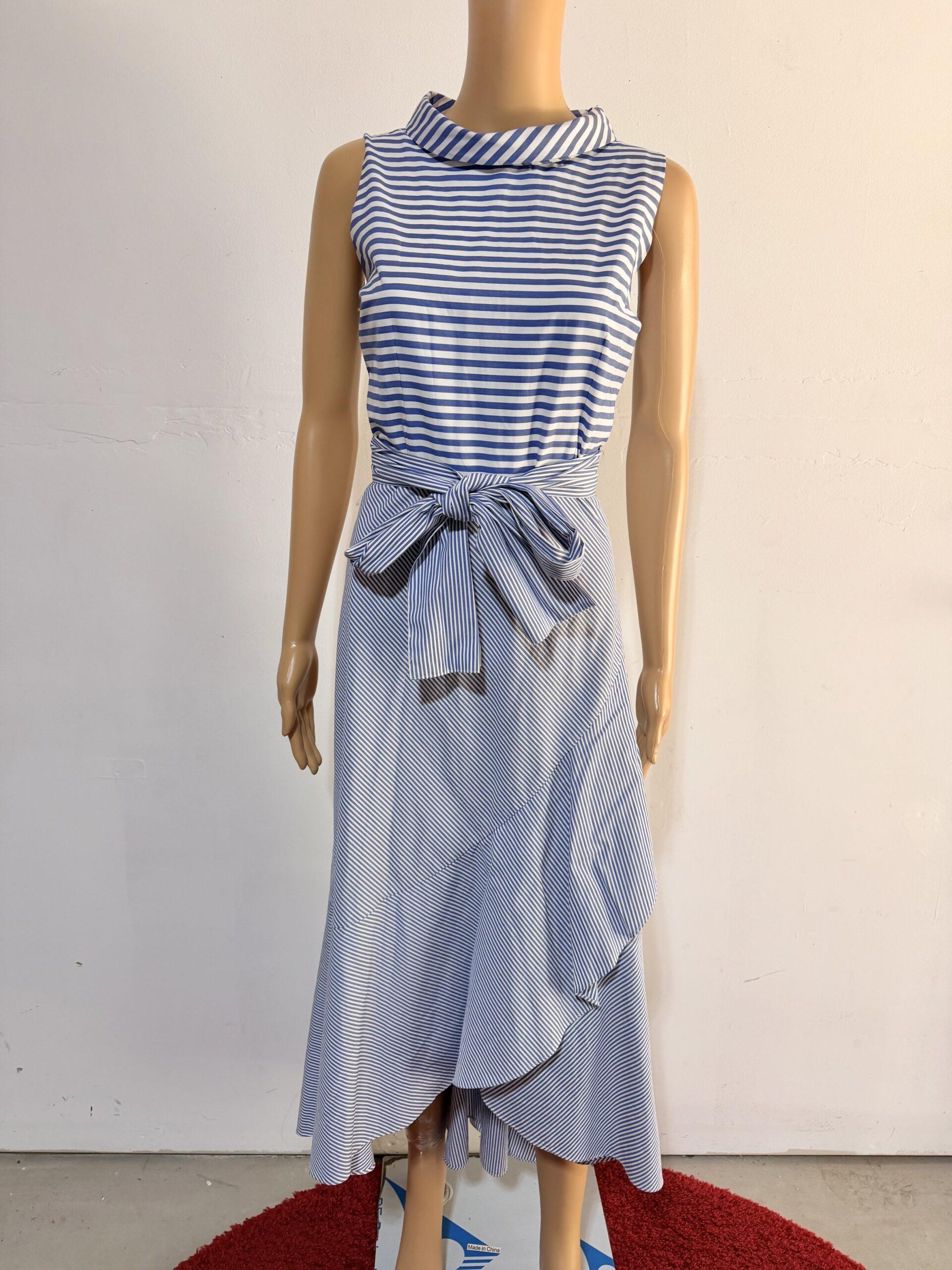 IMG_2763 New York & Company Cotton Dress Size 4 Maxi Striped Belted