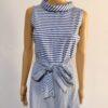 IMG_2764 New York & Company Cotton Dress Size 4 Maxi Striped Belted