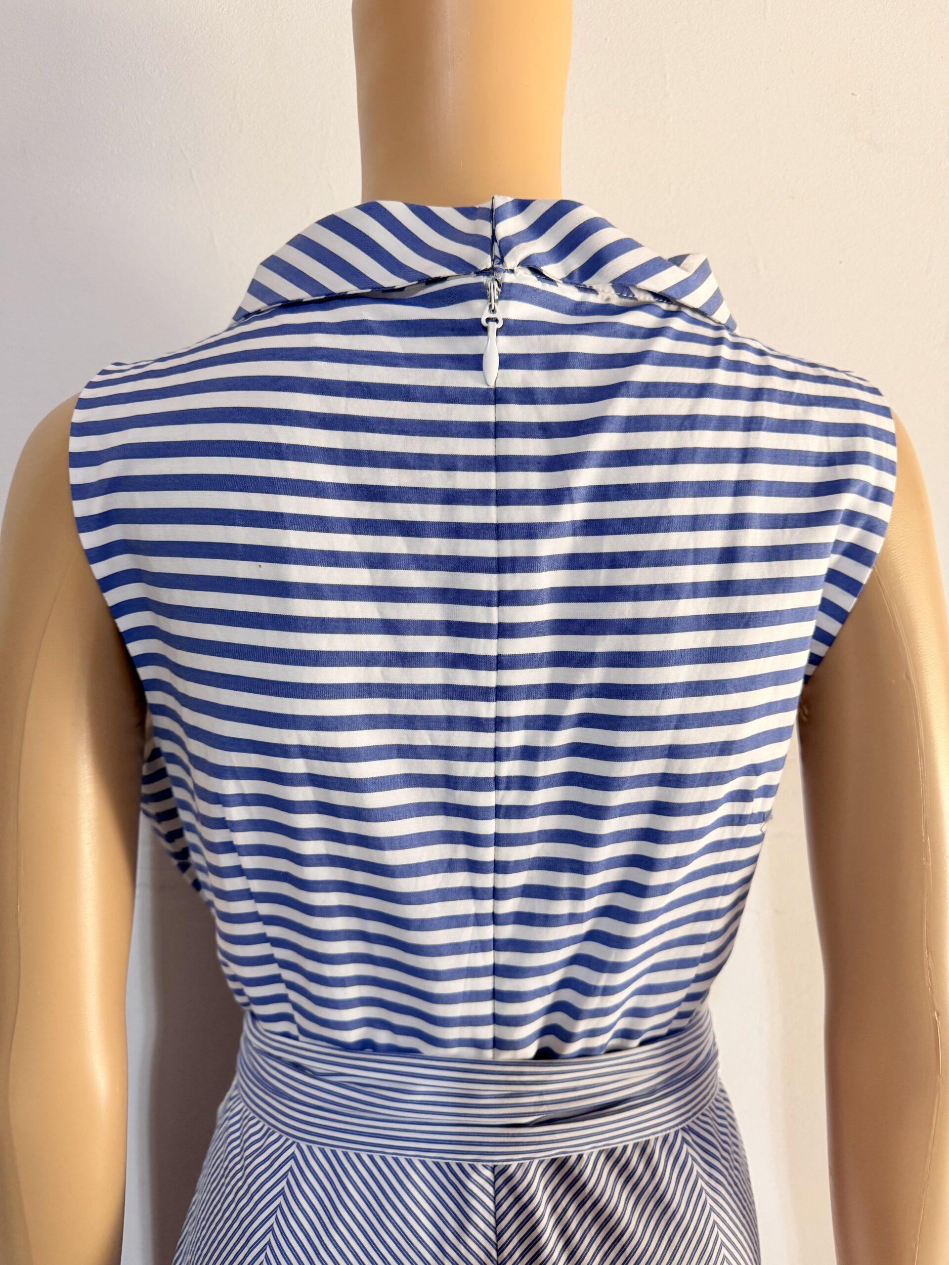 IMG_2767 New York & Company Cotton Dress Size 4 Maxi Striped Belted