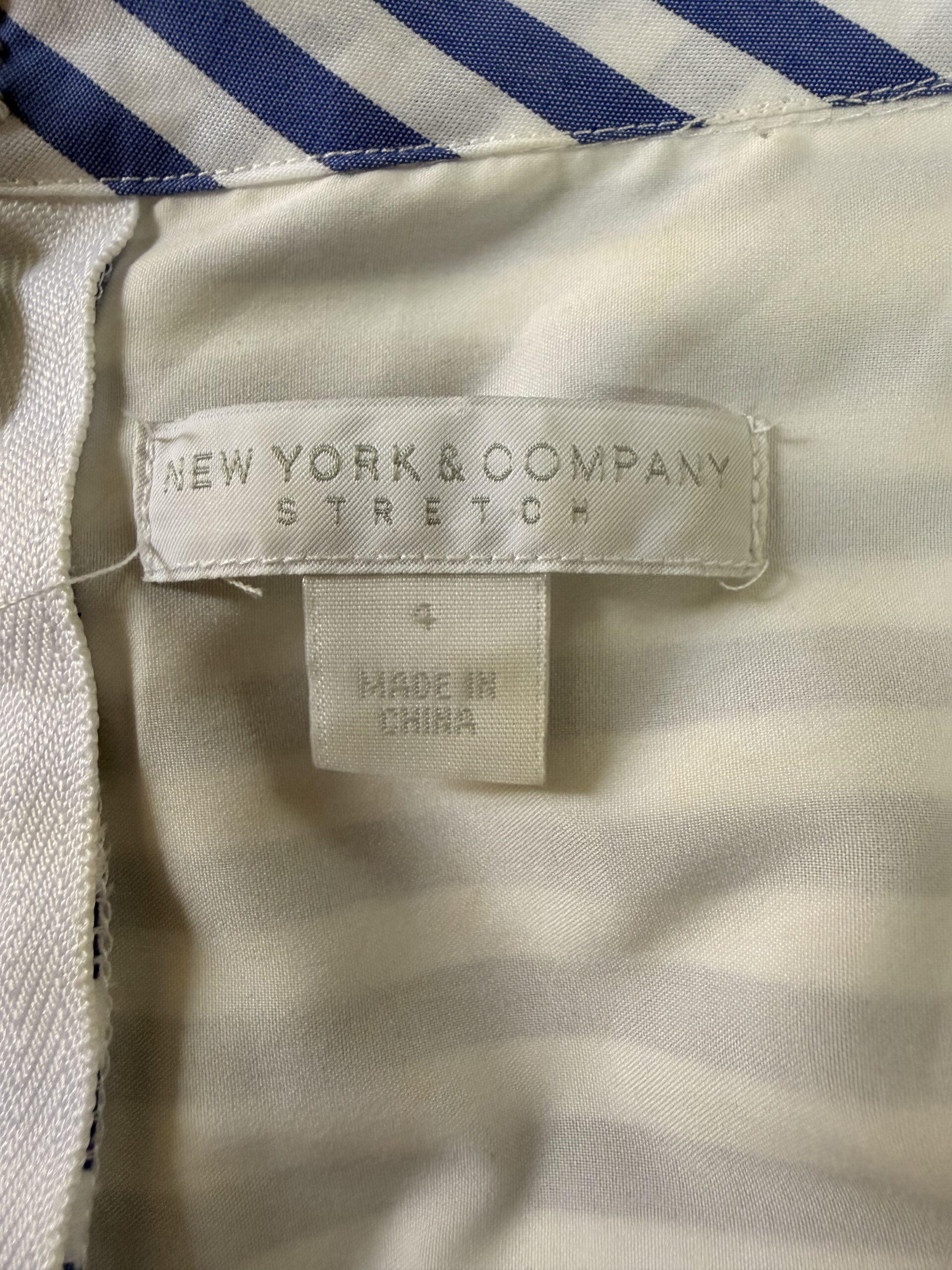 IMG_2768 New York & Company Cotton Dress Size 4 Maxi Striped Belted