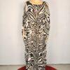Michael Kors Brown Zebra Print Kaftan Size XS Maxi Dress