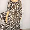 Michael Kors Brown Zebra Print Kaftan Size XS Maxi Dress