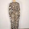 Michael Kors Brown Zebra Print Kaftan Size XS Maxi Dress