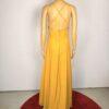 Lulus Yellow Mustard Backless Maxi Gown Dress Size M
