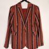Mural Women One Button Blazer Striped Tailored Size M