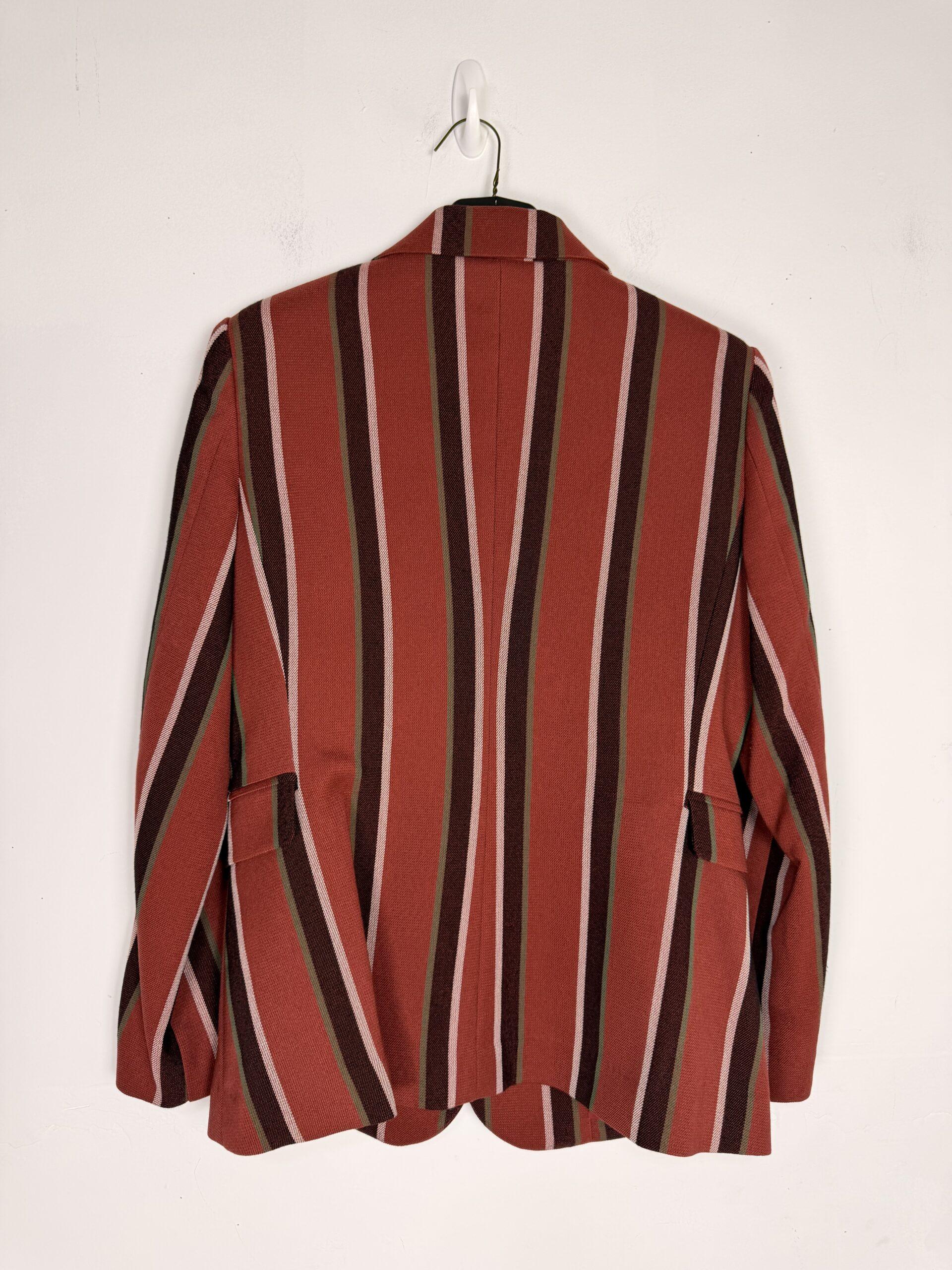Mural Women One Button Blazer Striped Tailored Size M