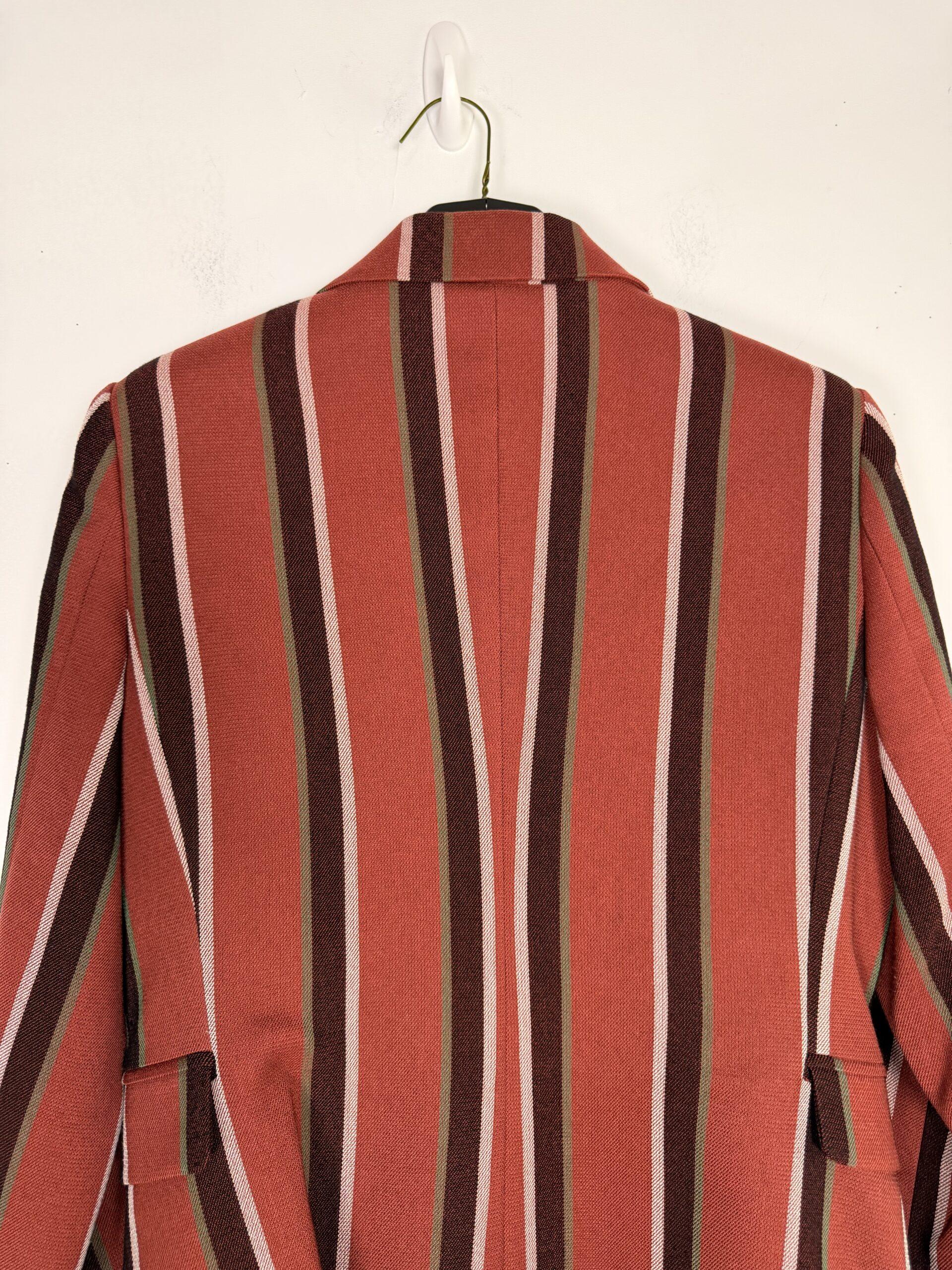 Mural Women One Button Blazer Striped Tailored Size M