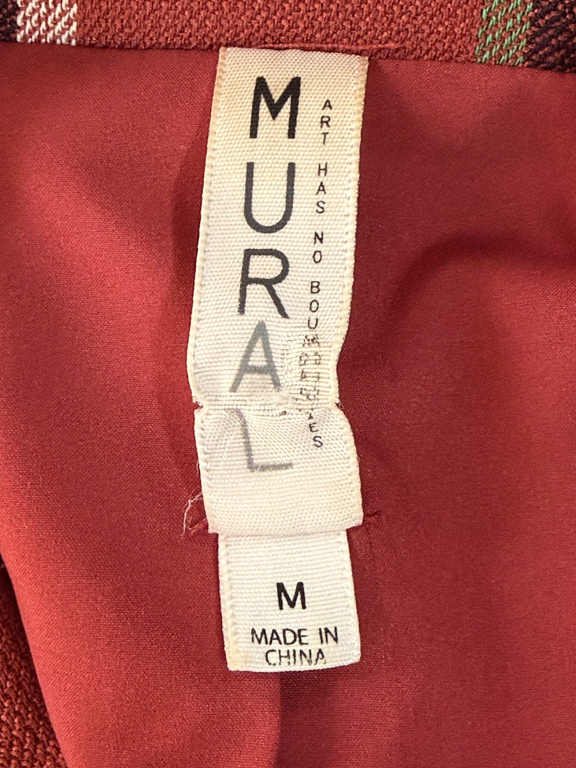 Mural Women One Button Blazer Striped Tailored Size M
