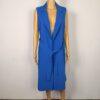7TH Avenue Mid Length Vest Size M Belted Blue Pockets