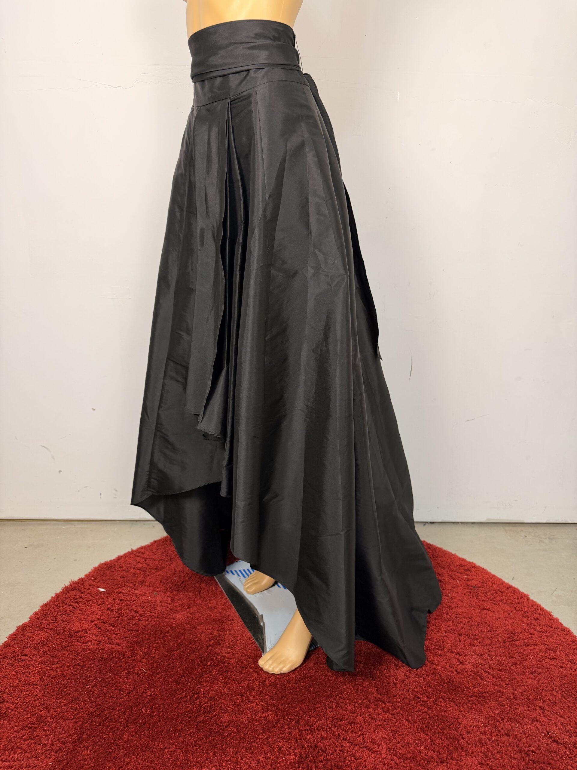 Adrianna Papell Asymmetrical Skirt Size 6 Black Belted