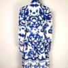 Shein White Blue Floral Shirt Dress Ruffle Belted Size L