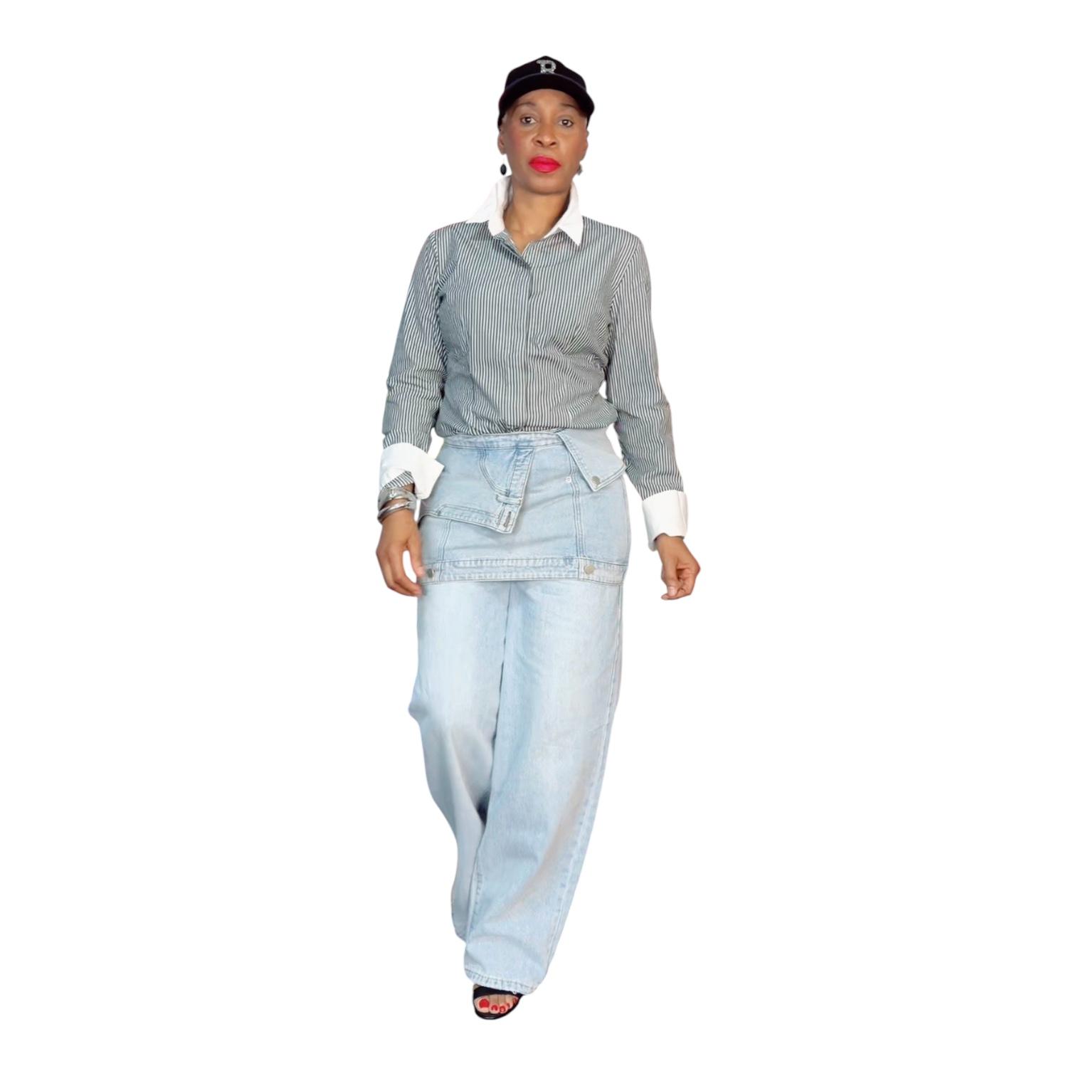 Rehab Lab Wash Blue Mini Stretch Denim Skirt Size L