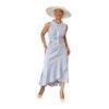 Photoroom_20260728_205336 New York & Company Cotton Dress Size 4 Maxi Striped Belted