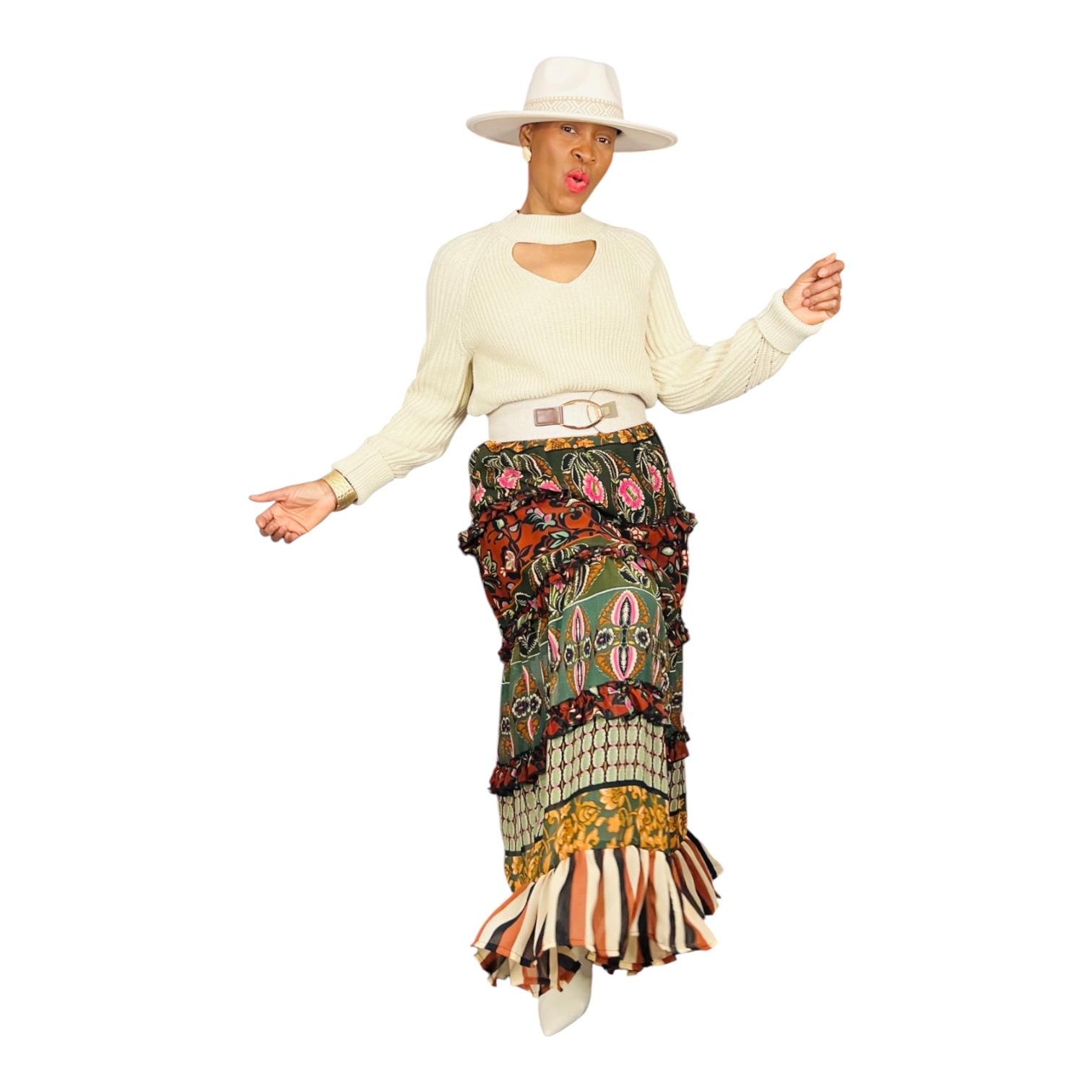 Photoroom_20260728_214040 Maxi Multicolor Tiered Floral Bohemian Country Cowgirl Size M