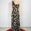 IMG_4390 Lulus Maxi Gown Dress Size L One Shoulder Black Floral