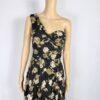 IMG_4391 Lulus Maxi Gown Dress Size L One Shoulder Black Floral